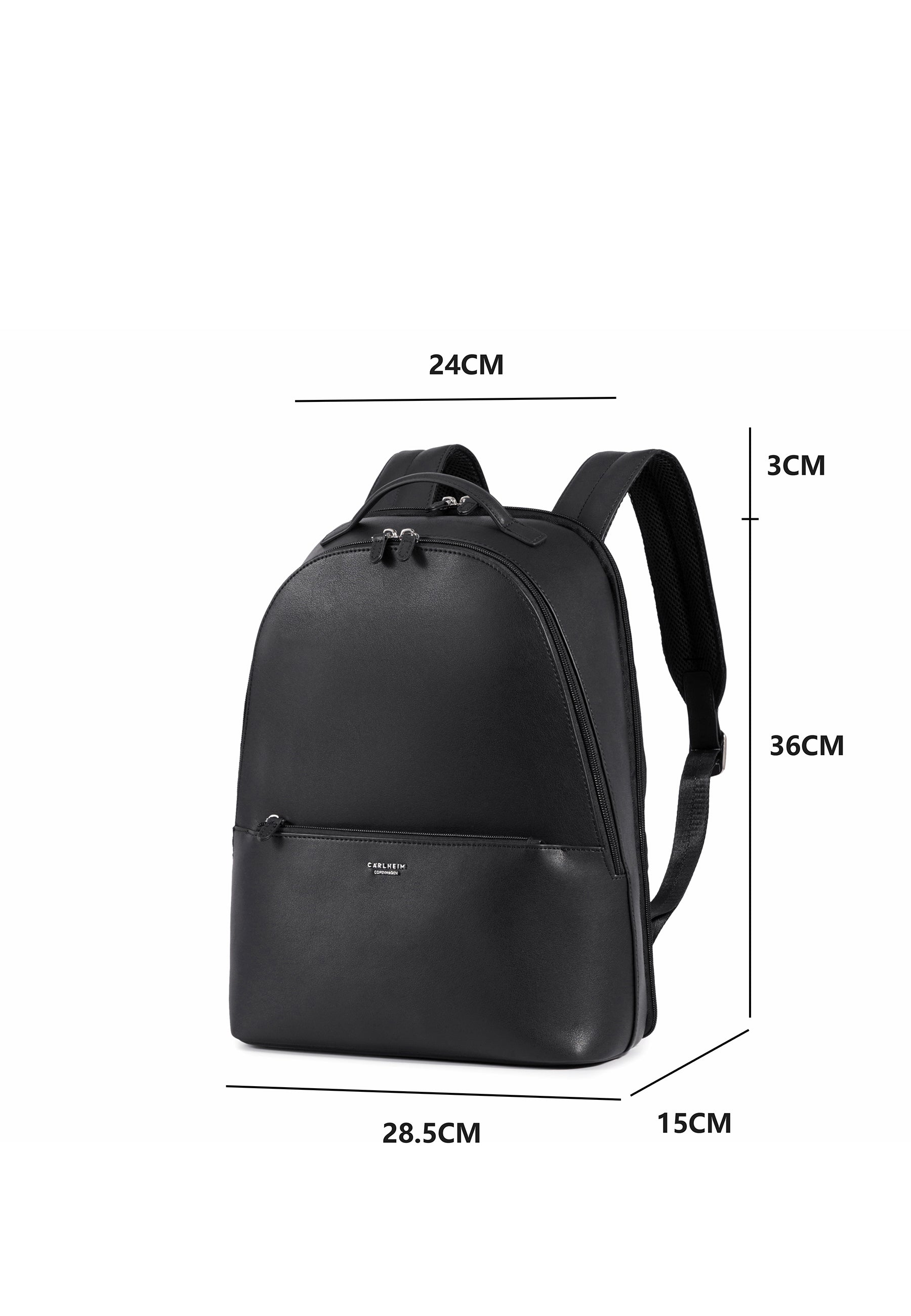 Louvre Genuine Leather Backpack (Black)
