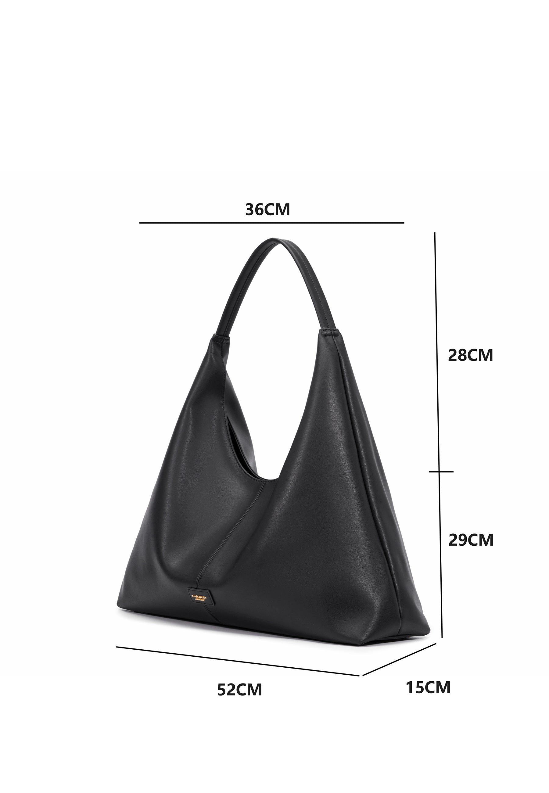 Madeline Genuine Leather Handbag (Black)