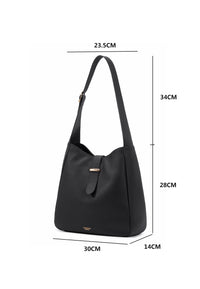 Ellie Genuine Leather Handbag (Black)