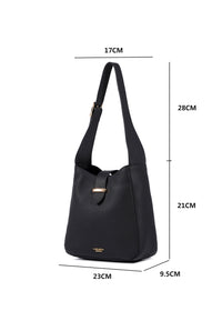 Emily Genuine Leather Handbag (Black)