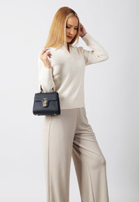 Chloe Genuine Leather Handbag (Black)