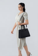 Nora Genuine Leather Handbag (Black)