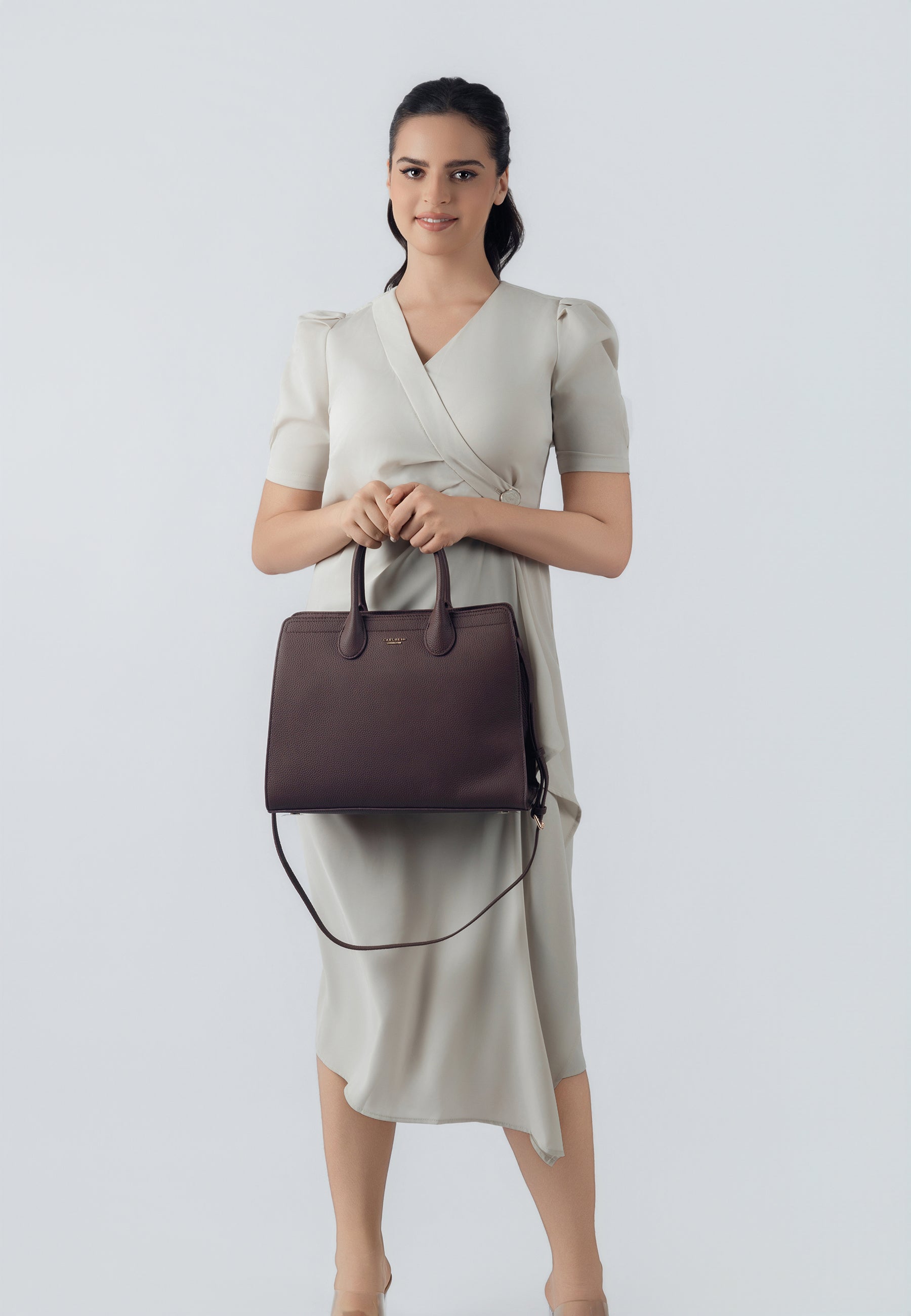 Nora Genuine Leather Handbag (Brown)