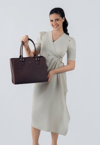 Annabelle Genuine Leather Handbag (Brown)