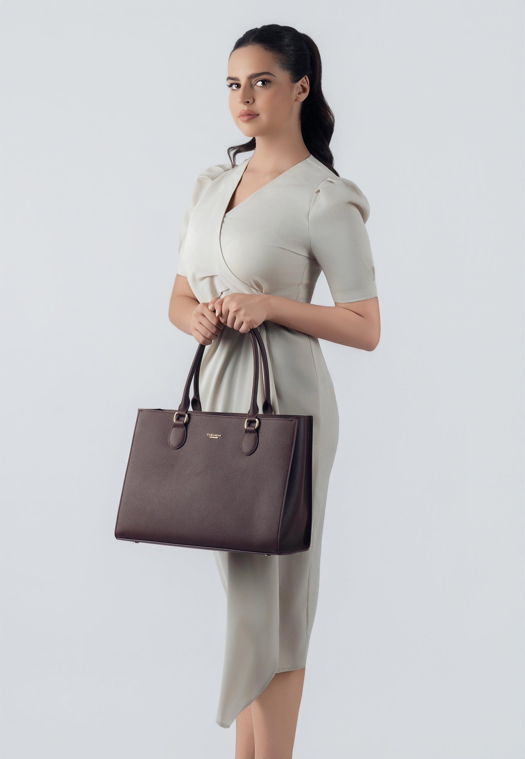 Annabelle Genuine Leather Handbag (Brown)