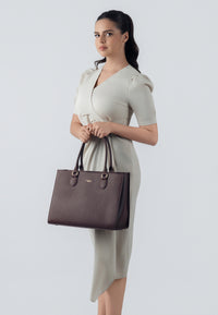 Annabelle Genuine Leather Handbag (Brown)