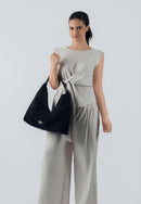 Eliana Suede Handbag (Black)