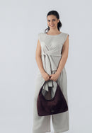 Eliana Suede Handbag (Brown)