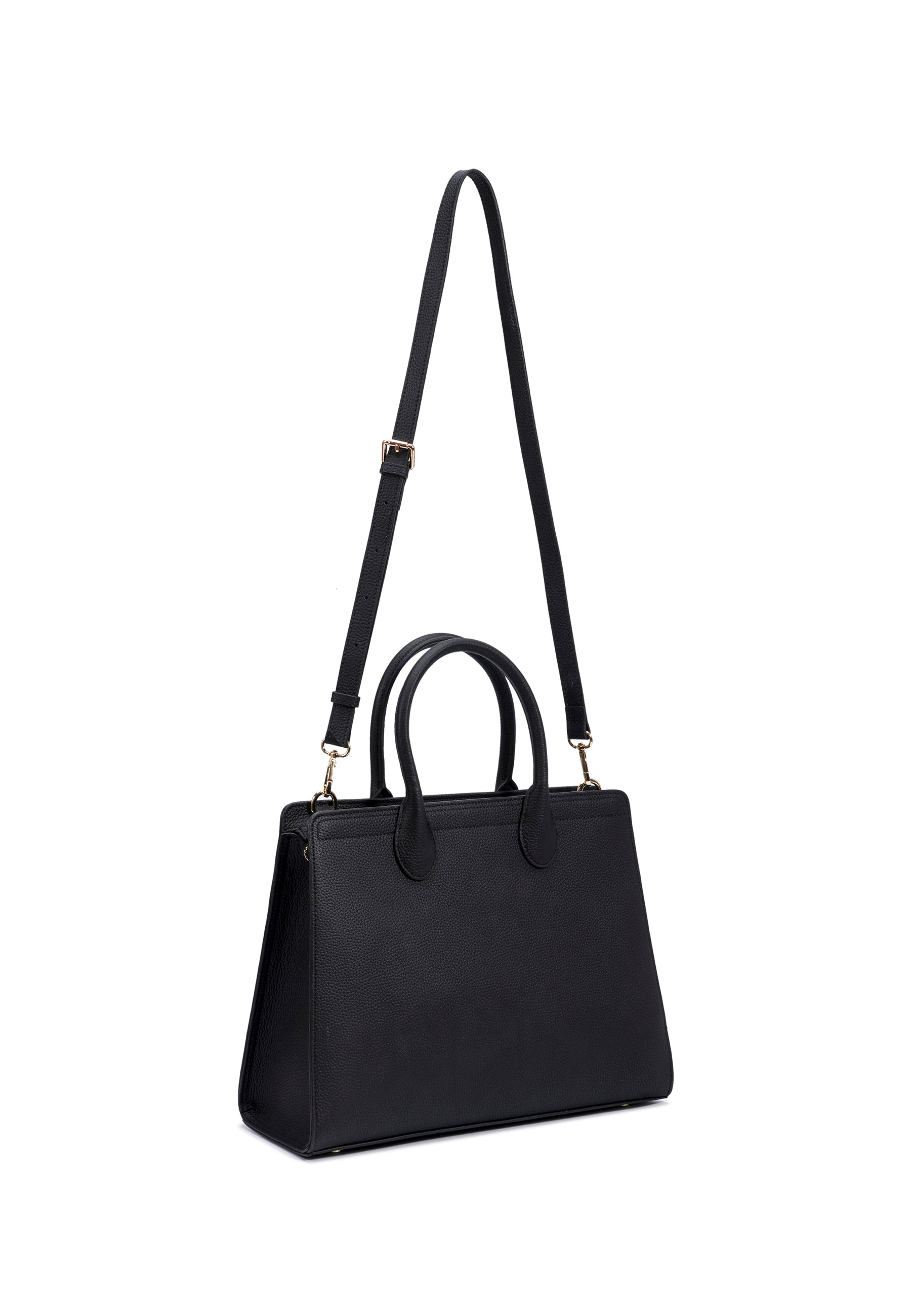 Nora Genuine Leather Handbag (Black)