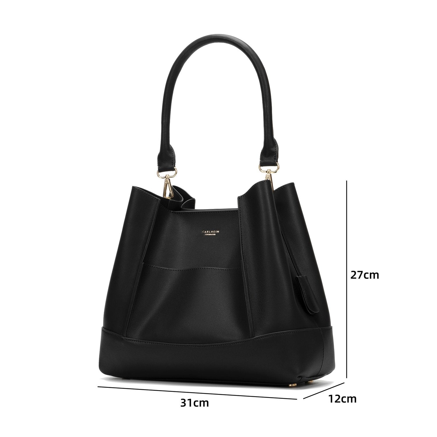 Velvet Genuine Leather Handbag (Black)