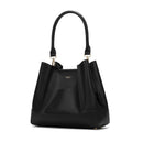 Velvet Genuine Leather Handbag (Black)