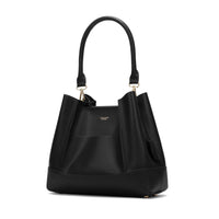 Velvet Genuine Leather Handbag (Black)