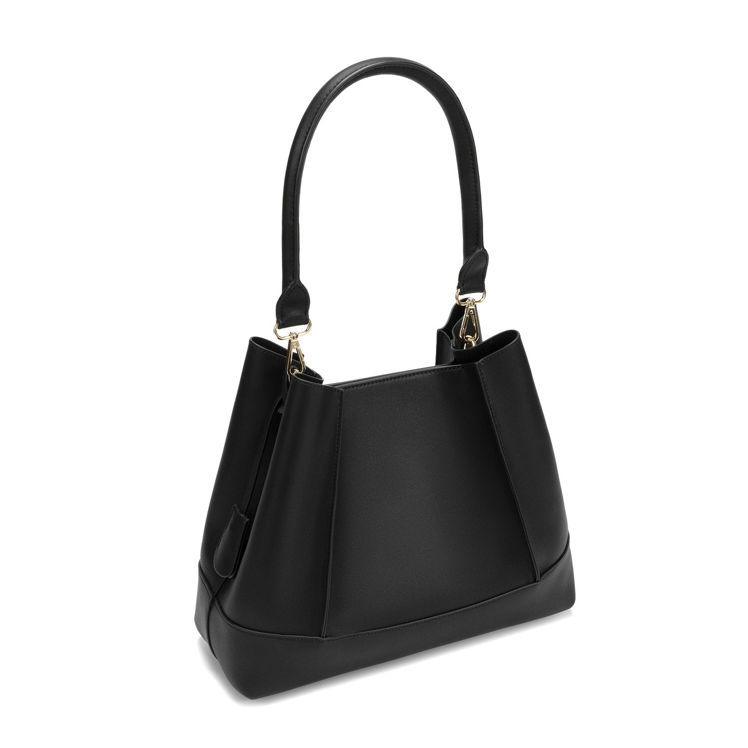 Velvet Genuine Leather Handbag (Black)
