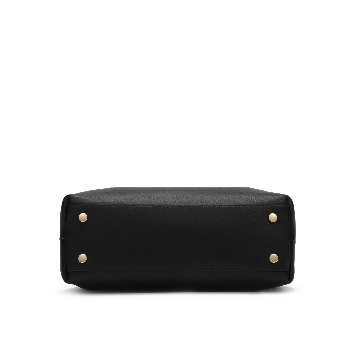 Velvet Genuine Leather Handbag (Black)