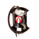 Velvet Genuine Leather Handbag (Brown)