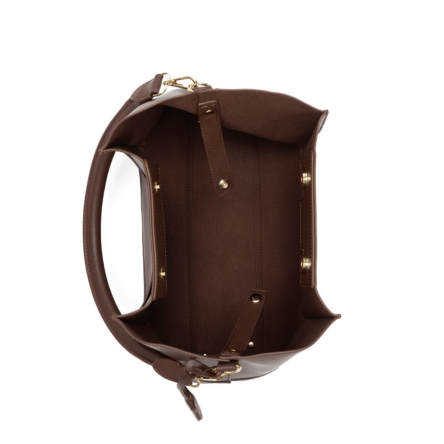 Velvet Genuine Leather Handbag (Brown)